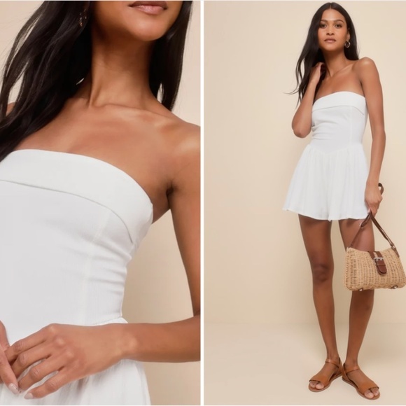LULUS Flirty Casual Resortwear Vacation Brunch Beach Comfortable FLowy Romper - Picture 1 of 4